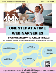 One Step at a Time Webinar Series-Every Wednesday in June @ Virtual