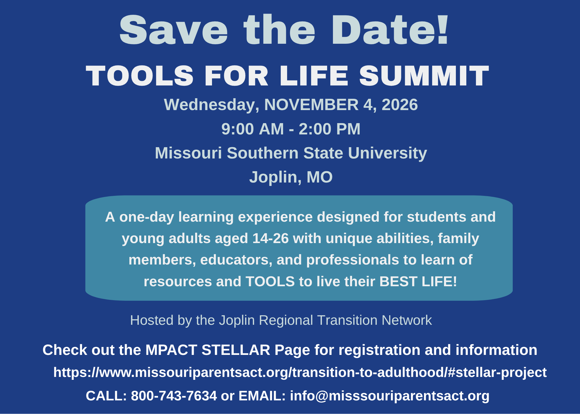 Joplin RTN Summit 2026 save the date flyer