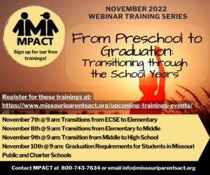 From Preschool to Graduation: Transitioning through the School Years @ Virtual