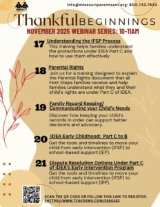 MPACT's Thankful Beginnings November 2025 Webinar Series @ Virtual