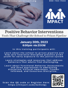 Positive Behavior Interventions- Challenging the School to Prison Pipeline @ Virtual