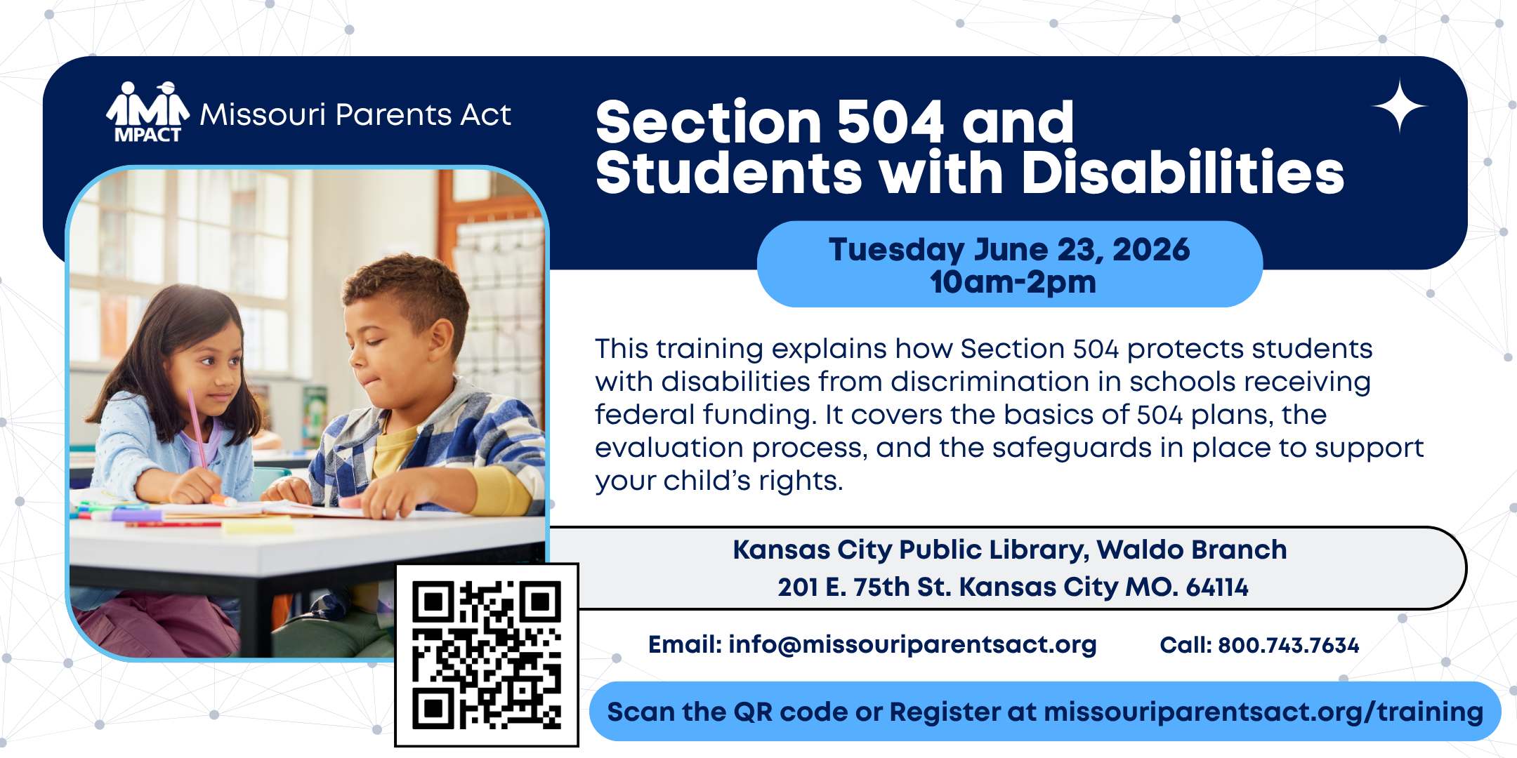 Flyer for Section 504 Training